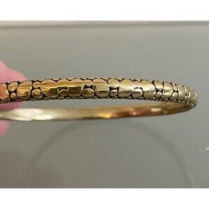Vintage Monet Cobblestone Black Print Design Gold Bangle